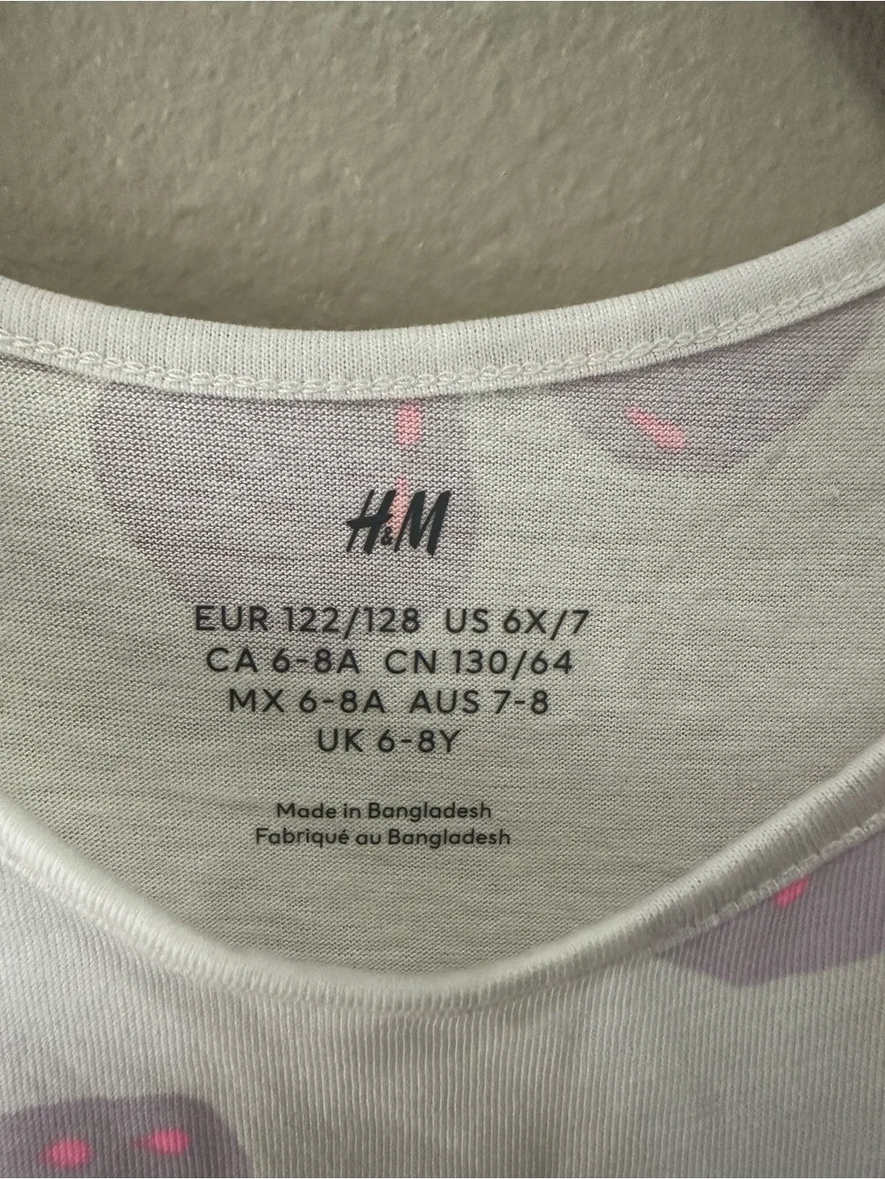 H&M White Dress with Light Pink Butterfly Print
